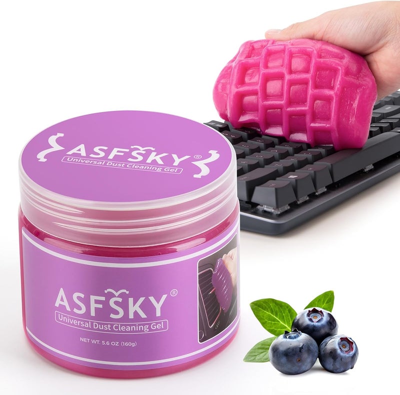 ASFSKY جل تنظيف لوحة المفاتيح العالمي، سلايم لتنظيف تفاصيل داخل السيارة، معجون تنظيف للغبار، مناديل لتنظيف أجهزة الكمبيوتر، الأجهزة اللوحية، أجهزة الكمبيوتر المحمولة، الكاميرات، فتحات السيارة، 160 جرام/5.6 أونصة، وردي - Image 1