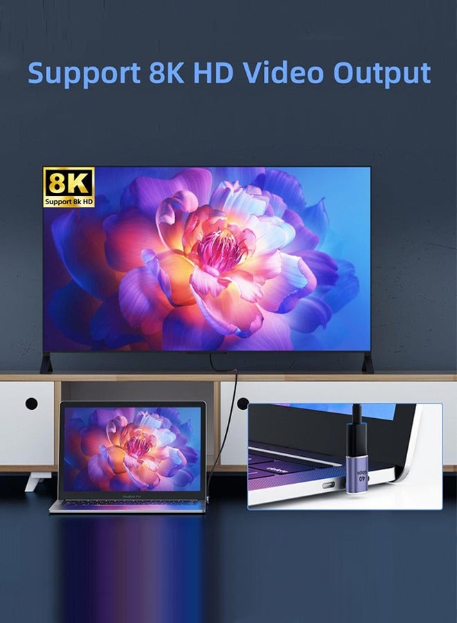 SUNDAREE الناقل التسلسلي العام محول جيم زاوية 90 درجة موصل الناقل التسلسلي العام ، مع 40 جيجابت في الثانية PD 100W 8K 60Hz شحن الفيديو ، متوافق مع 4 ماك بوك برو / الهواء التبديل VR - Image 5