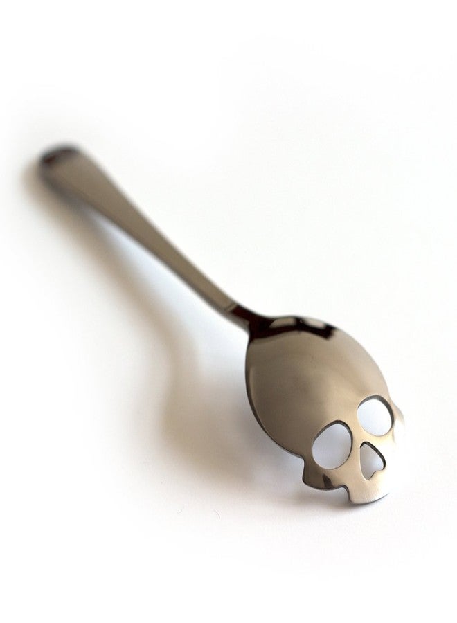 Suck UK Skull Teaspoon - Stainless Steel Sugar Spoon - Plastic-Free Kitchen Utensil & Coffee Accessory - Portion Control Mini Dessert Spoon & Novelty Skull Gift for Gothic Home Decor & Creepy Chefs - Image 4