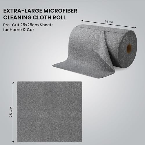 ShineXPro Microfiber Cleaning Cloth Roll, 50Pcs, 10000 Times Washable - 10X Cheaper Than Paper Kitchen Towel Roll - Ultra Absorbent Lint Free Microfiber Cleaning Cloth for Kitchen - Tearable, Reusable - Image 5