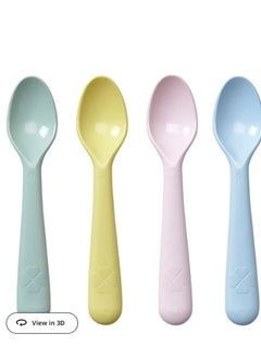 Kalas Set of 4 Fade Proof Easy Cleaning Colourful Feeding Spoons For Baby  Multicolour  - Image 1