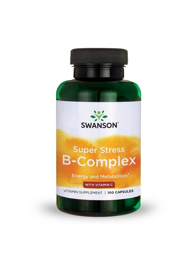 SWANSON Vitamin Bcomplex W/ Vitamin C Natural Supplement Promoting Stress Relief Energy Support & Aiding Immune Health May Support Metabolism & Nervous Health (100 Capsules) - Image 1