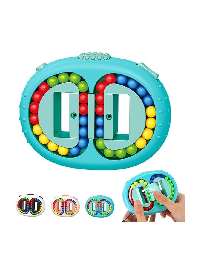 jiuhao Magic Bean Rotating Cube Toy for Kids Spinning Magic Beans Finger Puzzle Educational Toys Games Stress Relief IQ Puzzle for Teen Adult -Ball Creative Excellent Toys Gifts(Blue) - Image 1