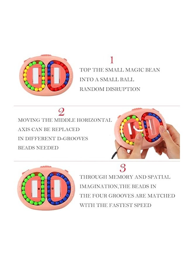 jiuhao Magic Bean Rotating Cube Toy for Kids Spinning Magic Beans Finger Puzzle Educational Toys Games Stress Relief IQ Puzzle for Teen Adult -Ball Creative Excellent Toys Gifts(Blue) - Image 4
