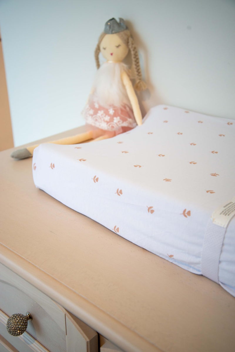 Ely's & Co. Ely’s & Co. Changing Pad Cover, Diaper Changing Table Sheets, 2 Pack, Cradle Sheet Set for Baby Girls, 100% Jersey Knit Cotton, Pink Tulip Collection, 32”x16”x5” - Image 3