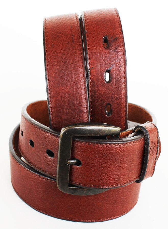Georgia Men's Dark Pebble Leather Work Belt Dark Brown 34