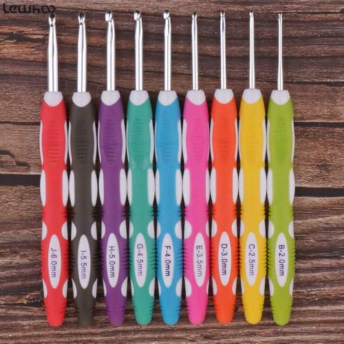Lewhoo Ergonomic Crochet Hooks with Roll Felt Bag, Crochet Hooks Set for Arthritic Hands, Size from B to J - Image 5