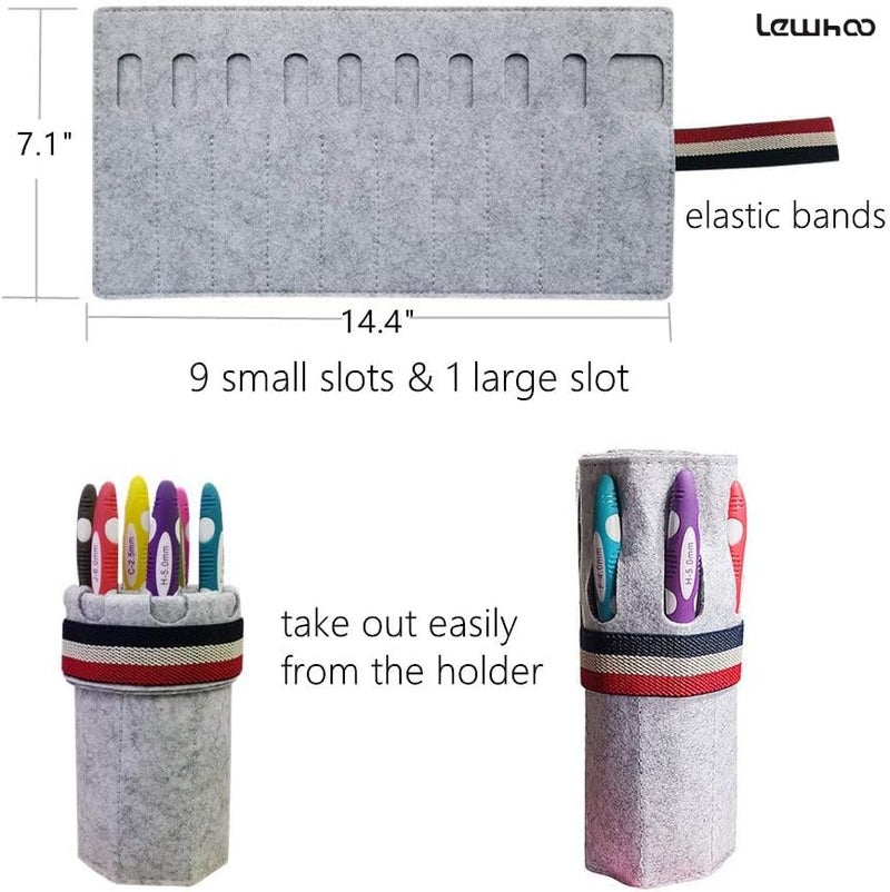 Lewhoo Ergonomic Crochet Hooks with Roll Felt Bag, Crochet Hooks Set for Arthritic Hands, Size from B to J - Image 2