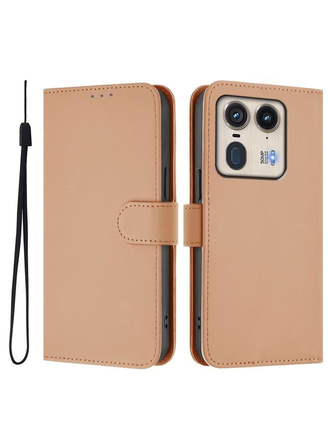 اس-توب جراب لهاتف Motorola Edge 50 5G Global Skin Feel جراب هاتف من الجلد بلون سادة مع حبل - Image 2