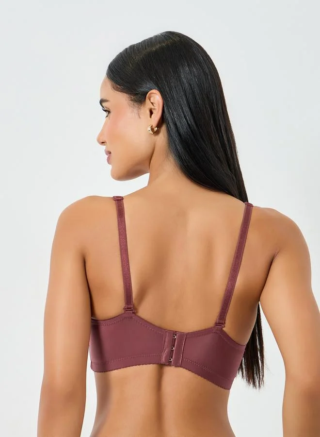 Take Two  Burgundy Longline Padded Wired Bra for Women | Best Price UAE