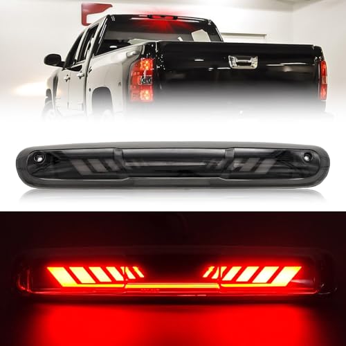 CMVT Auto Third 3rd Brake Light for 2007-2013 Chevy Silverado/GMC Sierra 1500 2500 3500, TIME TUNNEL Sequential LED High Mount Stop Light for 2014 Silverado/Sierra Classic, Rear Center Cab Tail Lamp - Image 1