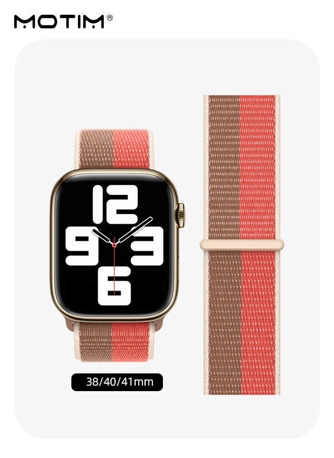 Motim - Nylon Loop Band Compatible with Apple Watch 41mm 40mm 38mm, Adjustable Braided Sport Strap, Replacement Band Women Men for iWatch Ultra/SE Series 10/9/8/7/6/5/4/3/2/1 - Image 1