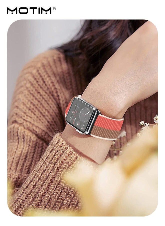 Motim - Nylon Loop Band Compatible with Apple Watch 41mm 40mm 38mm, Adjustable Braided Sport Strap, Replacement Band Women Men for iWatch Ultra/SE Series 10/9/8/7/6/5/4/3/2/1 - Image 1