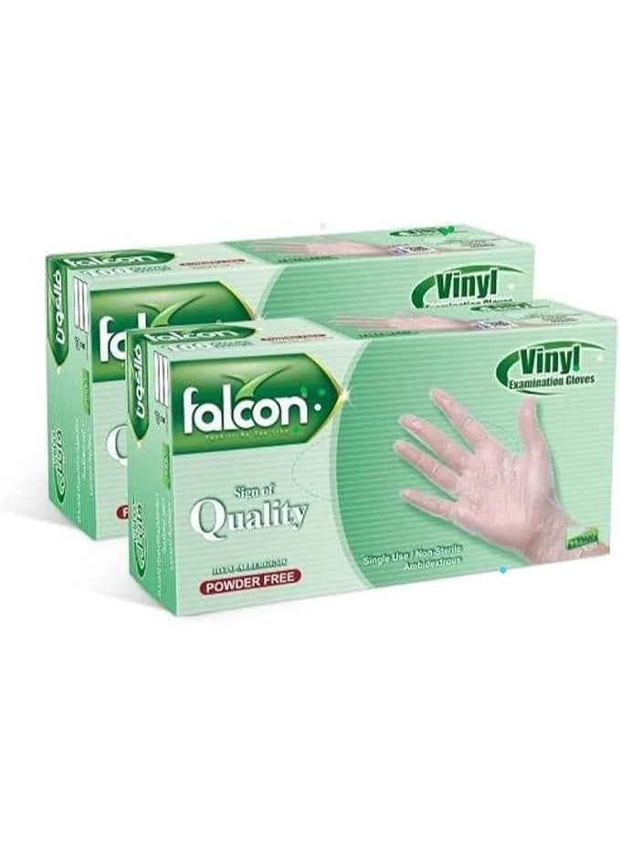 Falcon Clear Powder-Free Vinyl Disposable Gloves, Medium Size, Food Safe & Multipurpose Use, Transparent Protective Gloves for Cleaning, Cooking, Kitchen, Salon & Household Tasks - Image 3