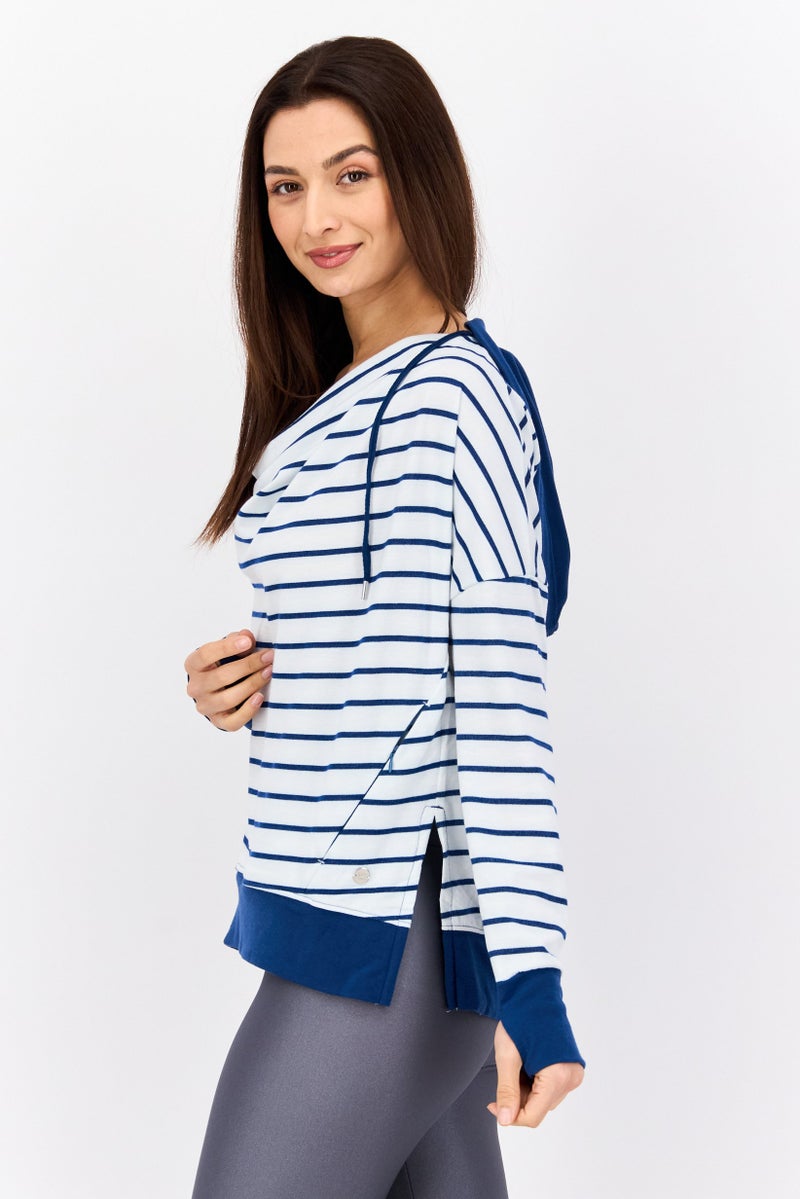 Jones New York Women Sportswear Fit Long Sleeve Training Top, White  - Image 2