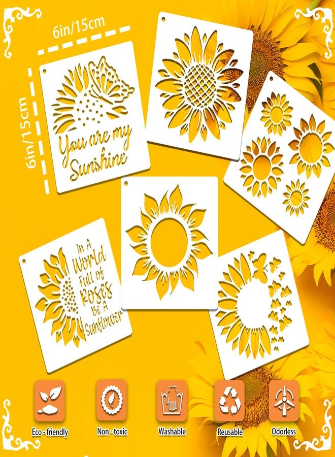 SUNFEEL 25 Pieces Sunflower Stencils for Painting - Sunflower Templates 6 x 6 Inch Reusable Painting Stencils, DIY Craft Stencils for Painting on Furniture, Canvas, Walls, Home Decor - Image 2