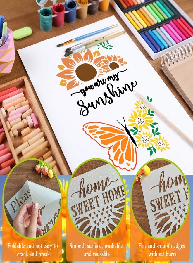 SUNFEEL 25 Pieces Sunflower Stencils for Painting - Sunflower Templates 6 x 6 Inch Reusable Painting Stencils, DIY Craft Stencils for Painting on Furniture, Canvas, Walls, Home Decor - Image 3