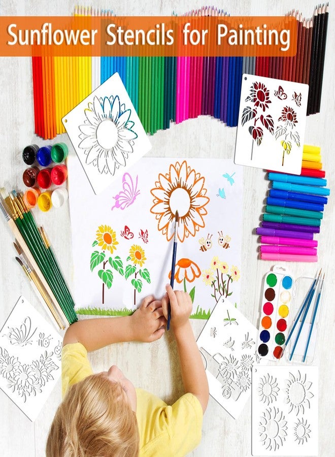 SUNFEEL 25 Pieces Sunflower Stencils for Painting - Sunflower Templates 6 x 6 Inch Reusable Painting Stencils, DIY Craft Stencils for Painting on Furniture, Canvas, Walls, Home Decor - Image 4