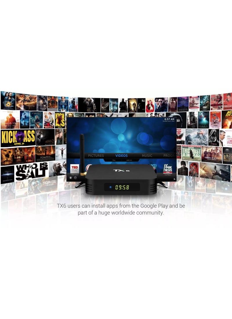 TX6 - Android TV Box Quad Core 2.4G/5G Dual WIFI Smart 4K Media Player 4GB 32GB - Image 1