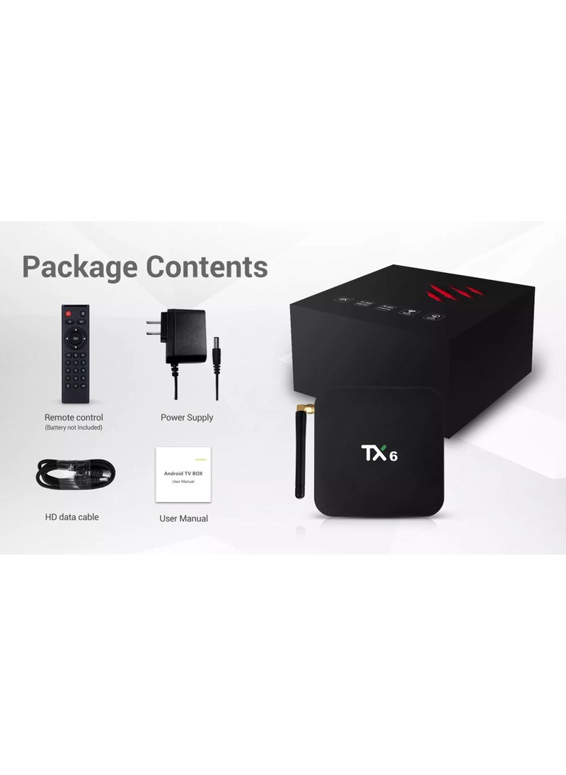 TX6 - Android TV Box Quad Core 2.4G/5G Dual WIFI Smart 4K Media Player 4GB 32GB - Image 1