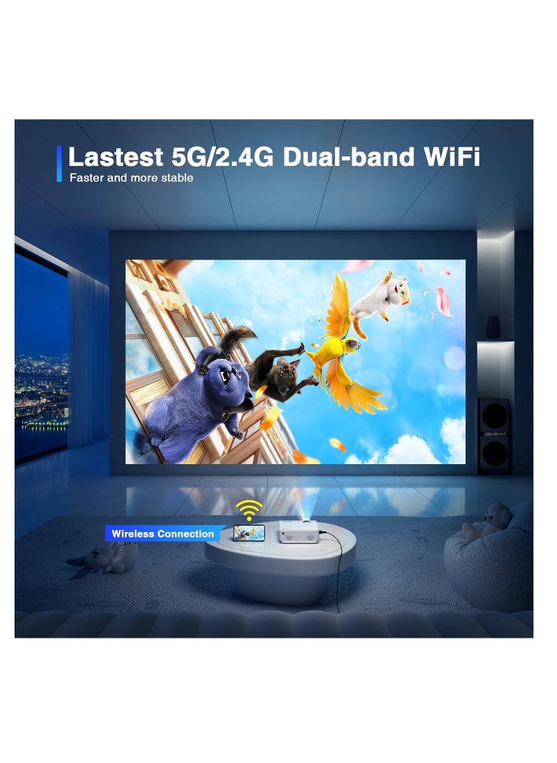 XuanPad - Video Projector, 16000L Mini Portable Video Projector WiFi Bluetooth Upgraded 2024, Supported 1080P HD Projector Projector, Home Theater Projector | VMHF - Image 1