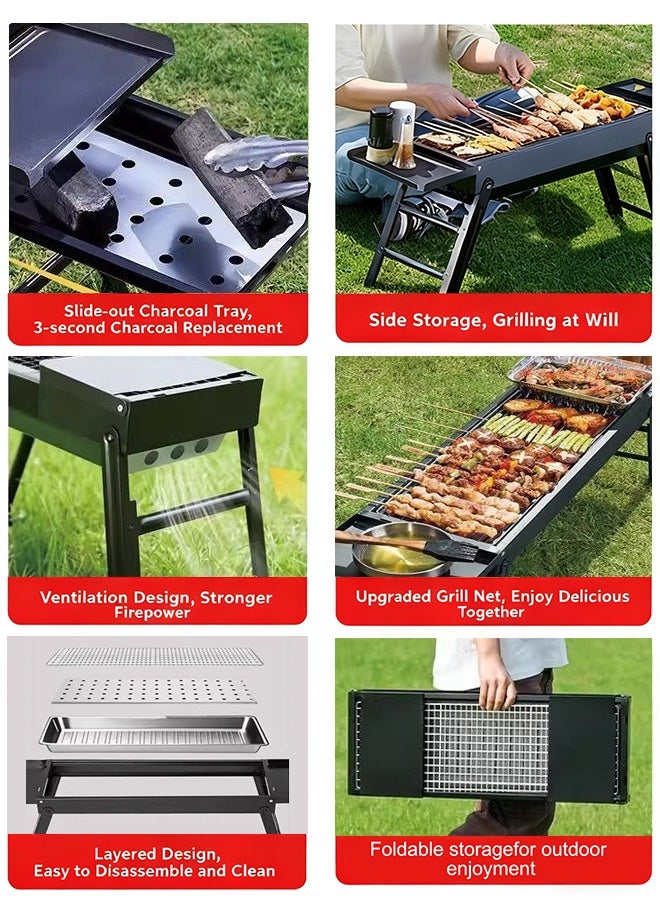 TaqwaMart Portable Charcoal Grill, Portable Tabletop Grill for Outdoor Cooking | Compact Folding Grill for Camping, Hiking, Picnics and Travel - Image 5