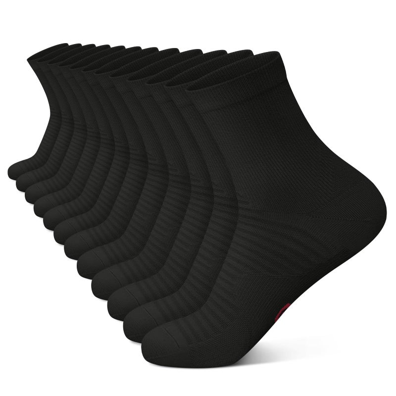 PAPLUS Compression Running Ankle Socks for Men and Women (6 Pairs), Quarter Athletic Socks for Running, Cycling, Golf, Work - Image 1