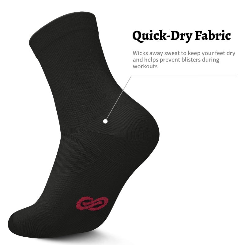 PAPLUS Compression Running Ankle Socks for Men and Women (6 Pairs), Quarter Athletic Socks for Running, Cycling, Golf, Work - Image 5