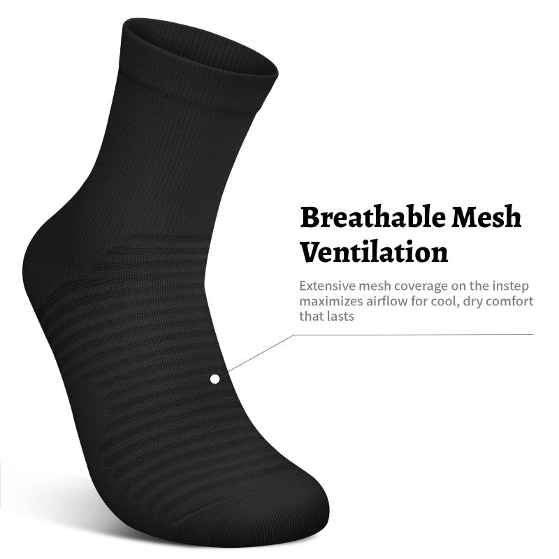 PAPLUS Compression Running Ankle Socks for Men and Women (6 Pairs), Quarter Athletic Socks for Running, Cycling, Golf, Work - Image 3
