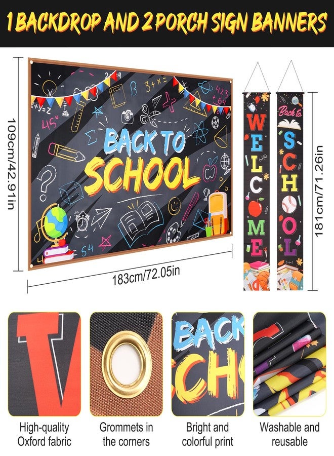 LifeisLuck Large Welcome Back to School Banner with 72x43 Inch Back to School Back-drop, First Day of School Welcome Back Bulletin Board Sign Teacher Supplies for Pre-School Primary High School Classroom Wall - Image 3