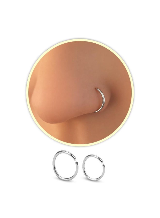 Hoop Nose Ring Set Simple Style Nose Piercing Small Thin Nose and ear Piercing Ring Jewelry For Women Girls (4PCS) RNPS1 - Image 2