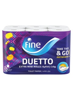 Fine Duetto Toilet Tissue 2 Ply Rolls 300 Sheets  - Image 1