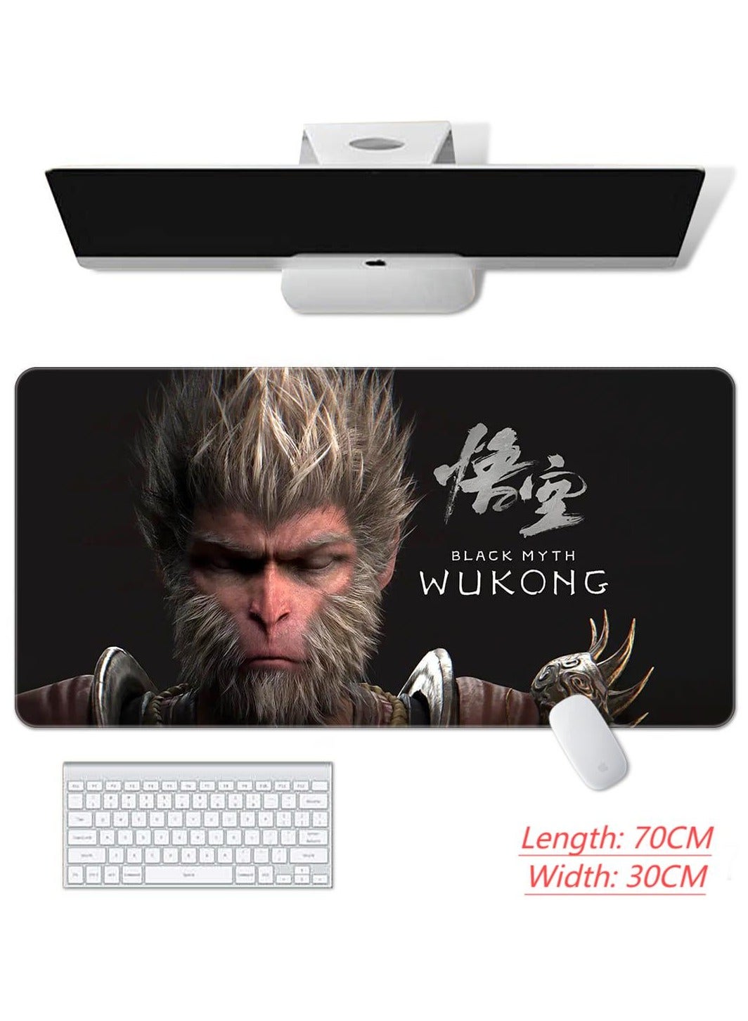 Black Myth Wukong Mousepad large game computer Mousepad, Gaming Mouse Pad Black Myth: Wukong, Extended Large Mouse Mat Desk Pad, Stitched Edges Mousepad, Long Non-Slip Rubber Base Mice Pad, Black Myth: Wukong Mouse Pad Keyboard Pad for Students Office Gaming