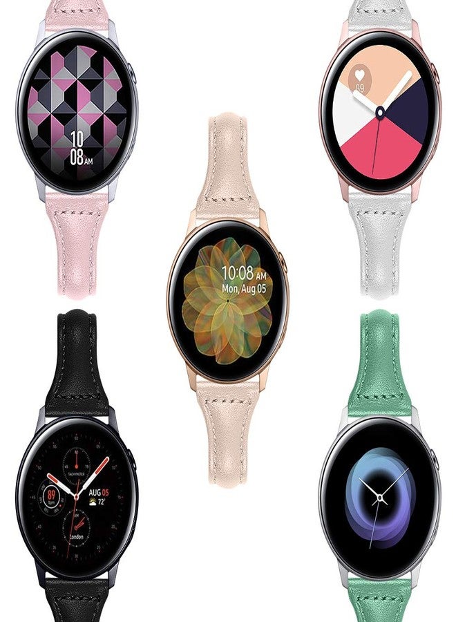 JOYOZY Leather Band Compatible with Samsung Galaxy Watch 6/7/FE/5/4 40mm 44mm,Active(40mm)/2(40mm)(44mm),Stylish Slim Wristband Strap for Galaxy Watch 42mm/Samsung Watch 6/4 Classic/Watch 5 Pro 45mm - Image 2