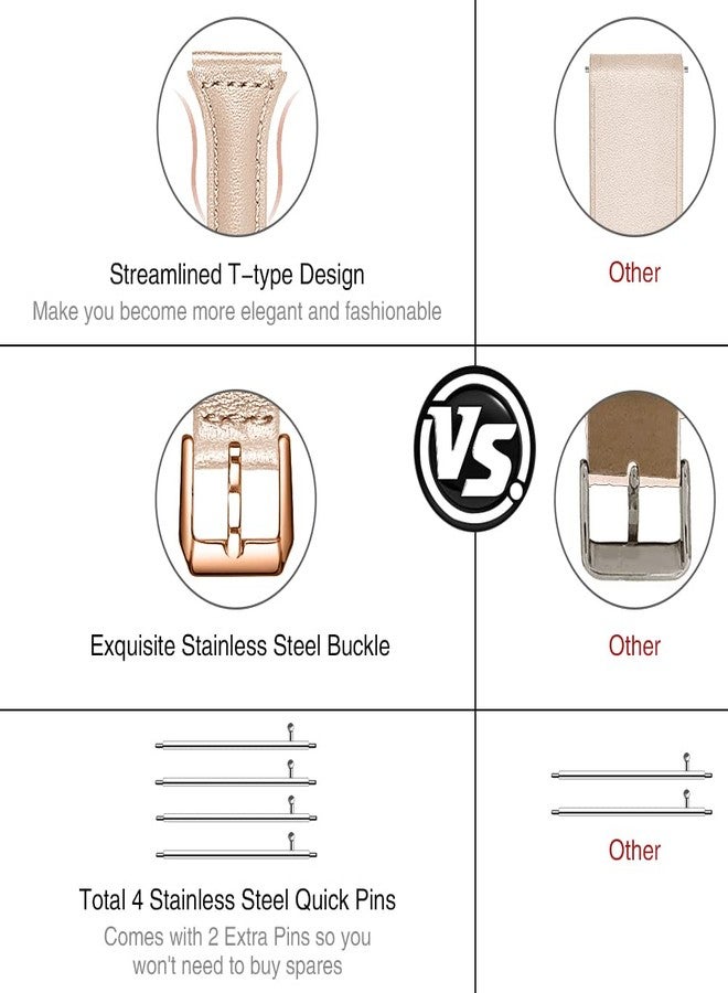 JOYOZY Leather Band Compatible with Samsung Galaxy Watch 6/7/FE/5/4 40mm 44mm,Active(40mm)/2(40mm)(44mm),Stylish Slim Wristband Strap for Galaxy Watch 42mm/Samsung Watch 6/4 Classic/Watch 5 Pro 45mm - Image 4