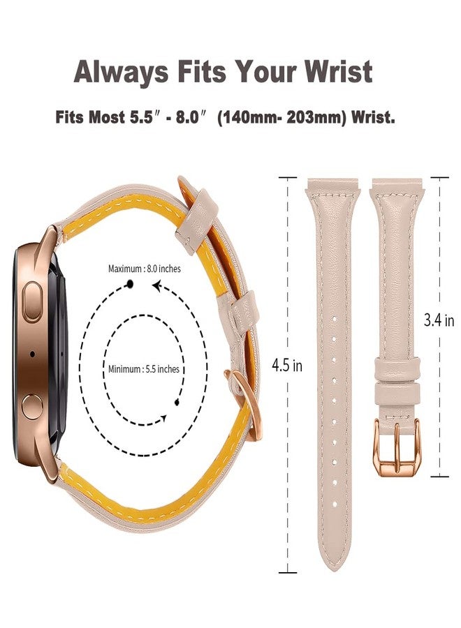 JOYOZY Leather Band Compatible with Samsung Galaxy Watch 6/7/FE/5/4 40mm 44mm,Active(40mm)/2(40mm)(44mm),Stylish Slim Wristband Strap for Galaxy Watch 42mm/Samsung Watch 6/4 Classic/Watch 5 Pro 45mm - Image 3