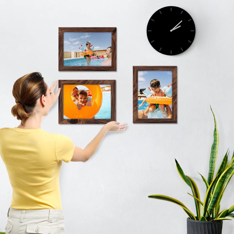 Giftgarden 5x7 Picture Frame Brown Set of 12  Multi Rustic Walnut Wood-Color 5 by 7 Photo Frames Bulk for Wall or Tabletop Display - Image 4