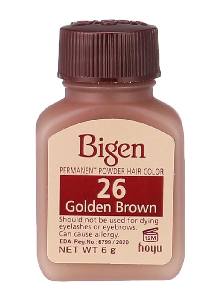 Bigen Powder Permanent Hair Color 26 Golden Brown 6G - Image 3