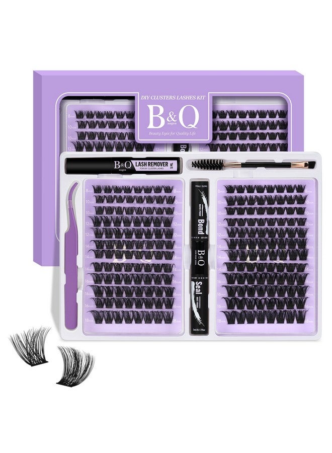 B&qaugen Lash Extension Kit 192 Pcs Eyelash Extension Kit D Curl Lash Clusters Kit Wispy Individual Lash Kit Diy Lash Extension Kit With Lash Glue And Remover Applications (B05+B06, Kit) - Image 1