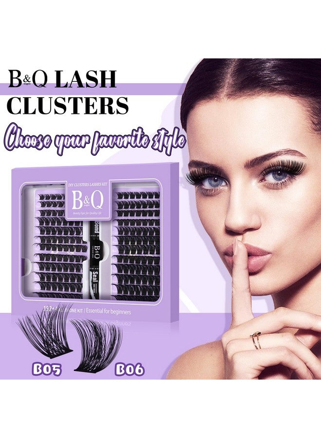 B&qaugen Lash Extension Kit 192 Pcs Eyelash Extension Kit D Curl Lash Clusters Kit Wispy Individual Lash Kit Diy Lash Extension Kit With Lash Glue And Remover Applications (B05+B06, Kit) - Image 3
