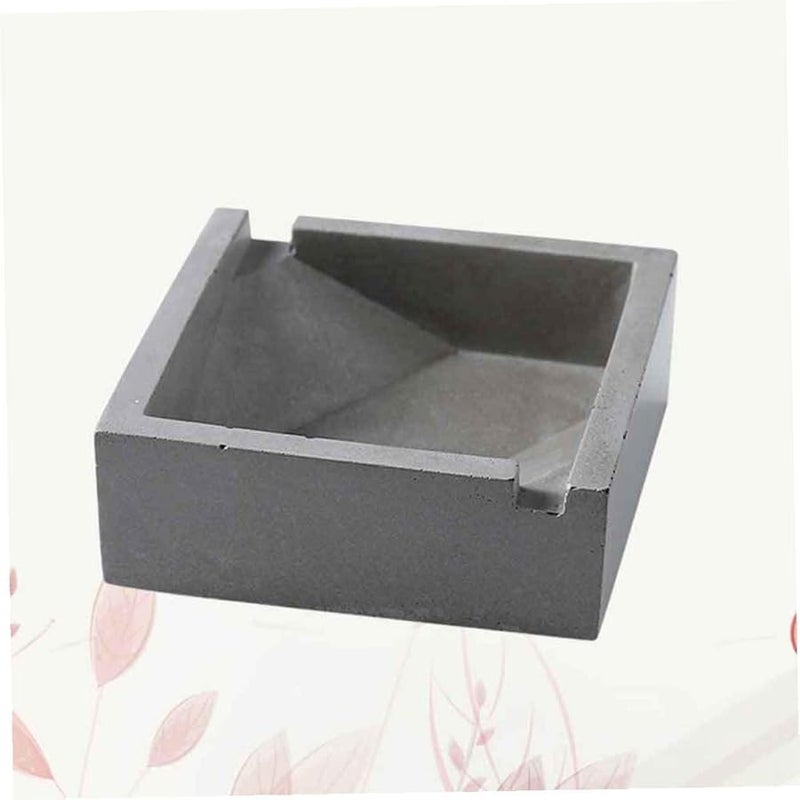 Large Grey Cement Ashtray Stylish Tobacco Jar Home Office Desktop Decoration Gift - Image 5