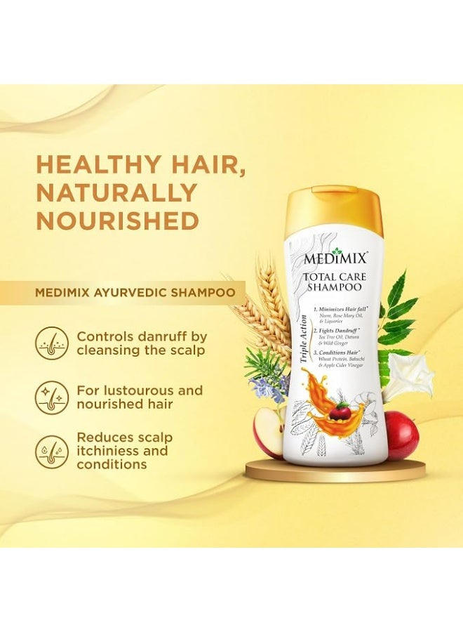 Medimix Total Care Shampoo 200g for Men & Women | Minimize Hairfall, Fight Dandruff with Hair Conditioning | Infused with 9 Herbal Ingredients - Image 2
