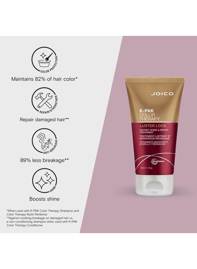 JOICO K-PAK Color Therapy Luster Lock Instant Shine & Repair Treatment | For Color-Treated Hair | Boost Color Vibrancy | Repair Breakage | With Keratin & Argan Oil | 1.7 Fl Oz - Image 3