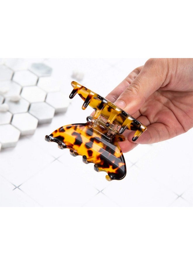 Prettyou - Handmade Celluloid Acetate French Design Barrettes Tortoise Shell Claws Hair Claw Luxury Fashion Accessories Hair Clip For Women (Dark) - Image 1