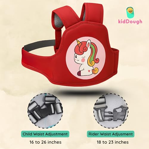 KidDough Baby Safety Belt for Kids | Two Wheeler Bike/Scooty Belt for Kids Safety, Child Harness Safety Belt with Adjustable Baby Carrier for Toddlers & Baby (Cartoon Red) - Image 4
