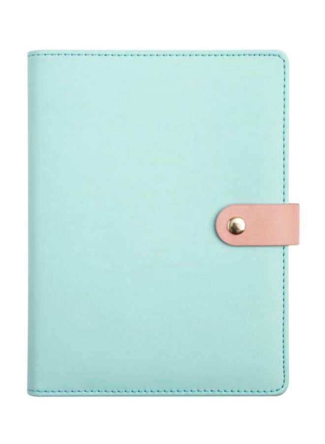 NIBEMINENT Minimalism A5 Ruled Diary Notebook With Lock And Pen Holder Green/Pink - Image 1