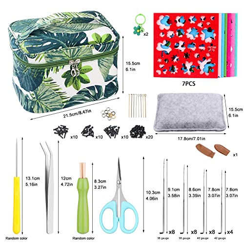 IMZAY Needle Felting Kit, Wool Roving 50 Colors Set with Exquisite Green Storage Bag, Needle Felting Starter Kit, Needle Felting Tools Kit, Wool Felt Tools for Felted Animal Needle Felting Supplies - Image 2