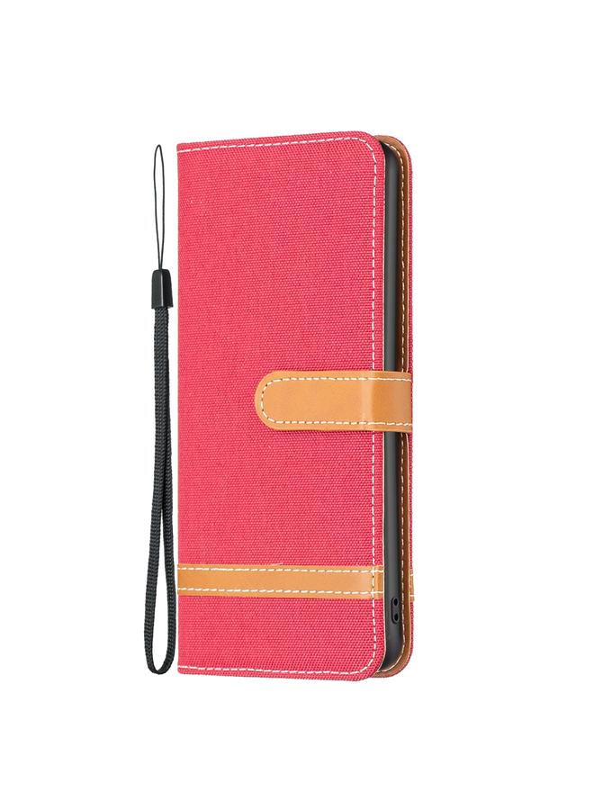 S-TOP Case For iPhone 15 Pro Color Block Denim Texture Leather Phone Case - Image 2