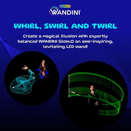 Wandini Glow.0 LED Light Magic Wand – Collapsible Levitation Stick, USB Rechargeable & Patented Design, Balanced LED Flow Prop for Smooth Tricks, Visual Performances with 22 Dynamic Color Modes - Image 2