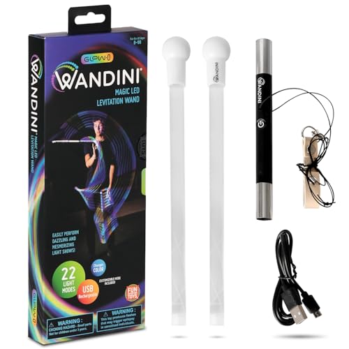 Wandini Glow.0 LED Light Magic Wand – Collapsible Levitation Stick, USB Rechargeable & Patented Design, Balanced LED Flow Prop for Smooth Tricks, Visual Performances with 22 Dynamic Color Modes - Image 1